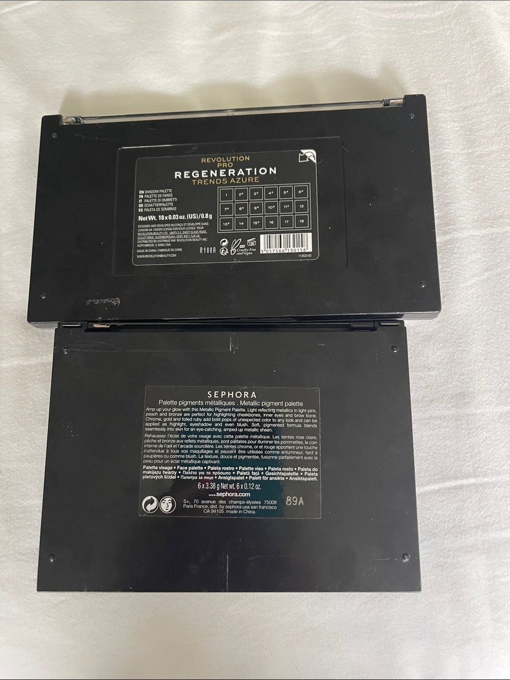 Sephora Eyeshadow Palette Duo — Reds, Browns, Golds, Peach, Pink, Silver - Picture 2 of 4